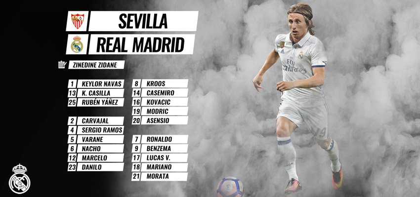 Convocatoria del partido Sevilla-Real Madrid