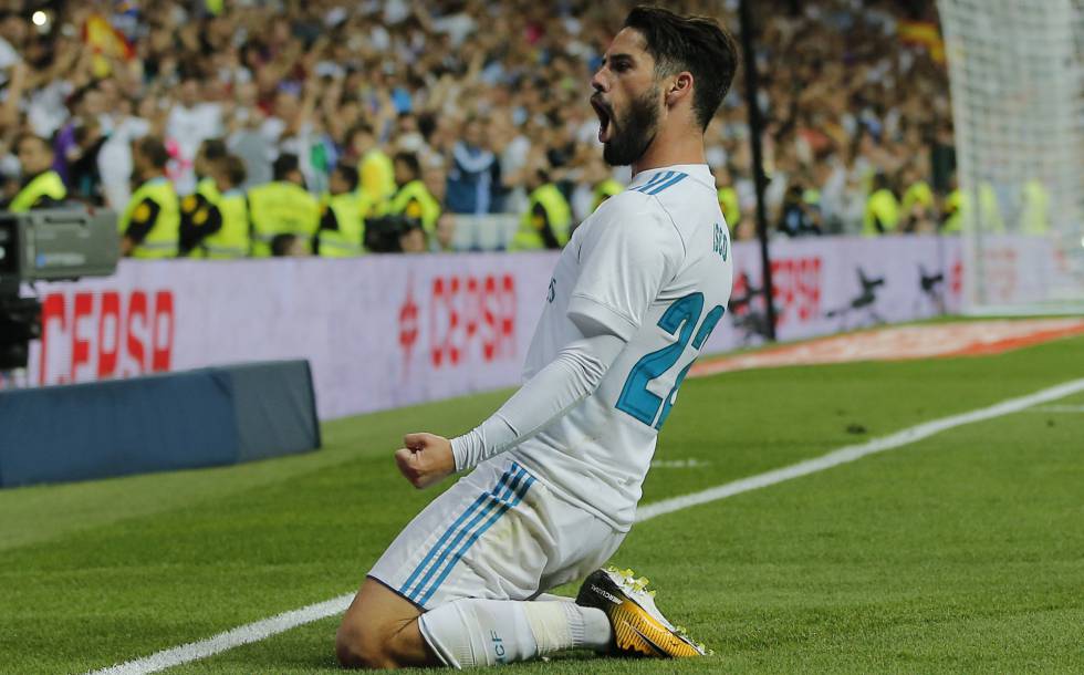 Real Madrid 2-0 Espanyol | Isco festeja su segundo gol ante el público del Bernabéu